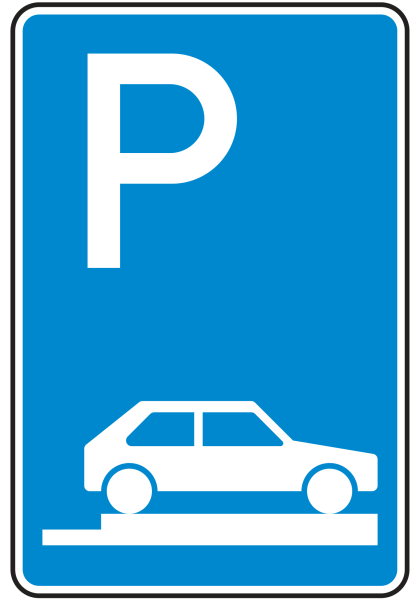 Parken auf Gehwegen ganz quer zur Fahrtrichtung rechts