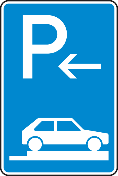 Parken auf Gehwegen ganz quer zur Fahrtrichtung rechts Anfang