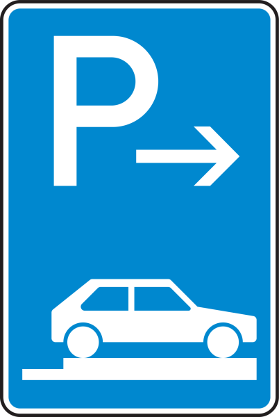 Parken auf Gehwegen ganz quer zur Fahrtrichtung rechts Ende