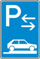 Parken auf Gehwegen ganz quer zur Fahrtrichtung rechts Mitte