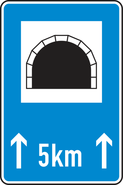 Verkehrszeichen 327-51 „Tunnel mit Längenangabe in Kilometern“ - Schilderwerk Beutha