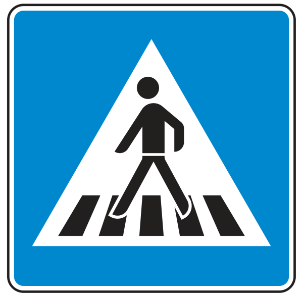 Fußgängerüberweg, Aufstellung rechts