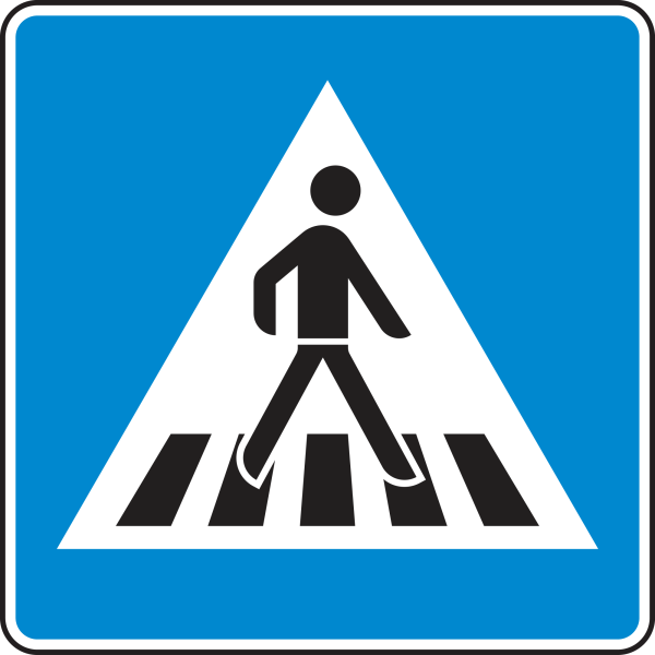 Fußgängerüberweg, Aufstellung links