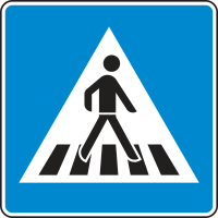 Fußgängerüberweg, Aufstellung links
