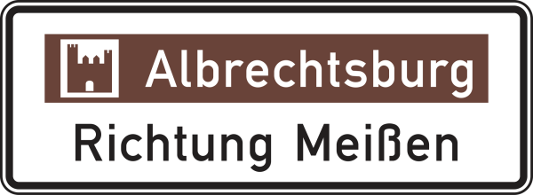 Touristischer Hinweis mit Bezugsziel, Variante „Richtung …”