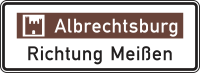 Touristischer Hinweis mit Bezugsziel, Variante...