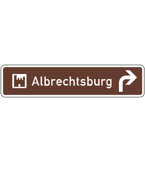 Touristischer Hinweis als Vorwegweiser, rechtsweisend
