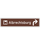 Touristischer Hinweis als Vorwegweiser, rechtsweisend