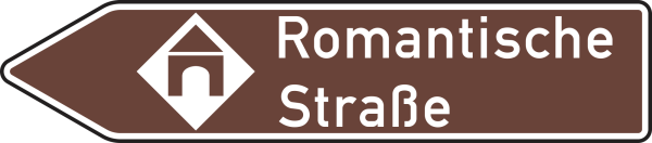 Touristische Route, Pfeilwegweiser linksweisend
