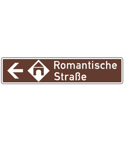 Touristische Route, Wegweiser linksweisend