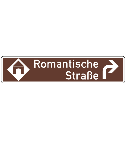 Touristische Route, Vorwegweiser rechtsweisend