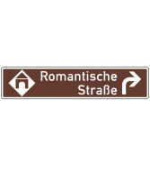 Touristische Route, Vorwegweiser rechtsweisend