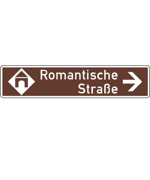 Touristische Route, Wegweiser rechtsweisend
