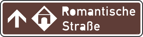 Touristische Route, Vor-/Wegweiser geradeaus