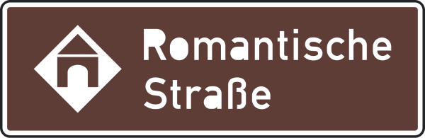 Touristische Route als Hinweisschild