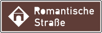 Touristische Route als Hinweisschild