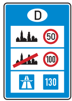 Informationstafel an Grenzübergangsstellen