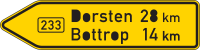 Pfeilwegweiser auf Bundesstraßen, linksweisend