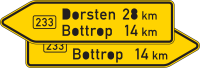 Pfeilwegweiser auf Bundesstraßen, doppelseitig