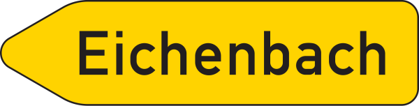 Pfeilwegweiser auf sonstigen Straßen mit geringer Verkehrsbedeutung, linksweisend