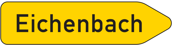 Pfeilwegweiser auf sonstigen Straßen mit geringer Verkehrsbedeutung, rechtsweisend