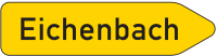 Pfeilwegweiser auf sonstigen Straßen mit geringer...