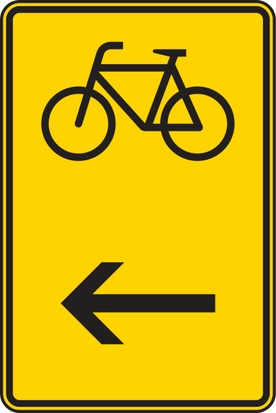 Wegweiser für Radverkehr, hier links