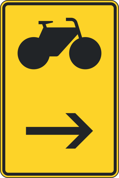 Wegweiser für Radverkehr, hier rechts
