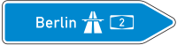 Pfeilwegweiser Verkehrszeichen 430-20 zur Autobahn,...