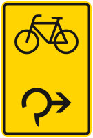 Vorwegweiser Verkehrszeichen 442-27 für Radfahrer im...