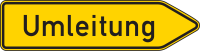 Umleitungswegweiser Verkehrszeichen 454-20 rechtsweisend,...