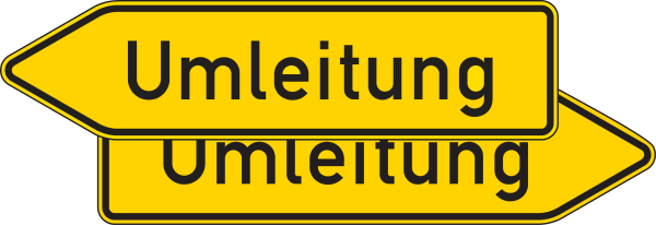 Umleitungswegweiser, doppelseitig