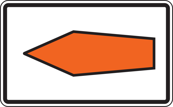 Umlenkungspfeil (Streckenempfehlung), linksweisend