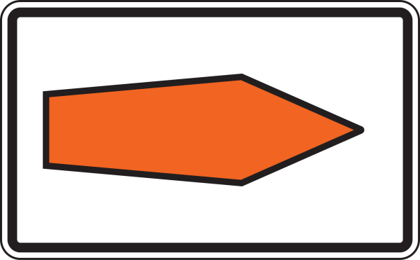 Umlenkungspfeil (Streckenempfehlung), rechtsweisend