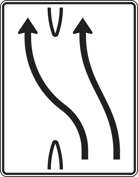 Überleitungstafel nach Zeichen 501-13