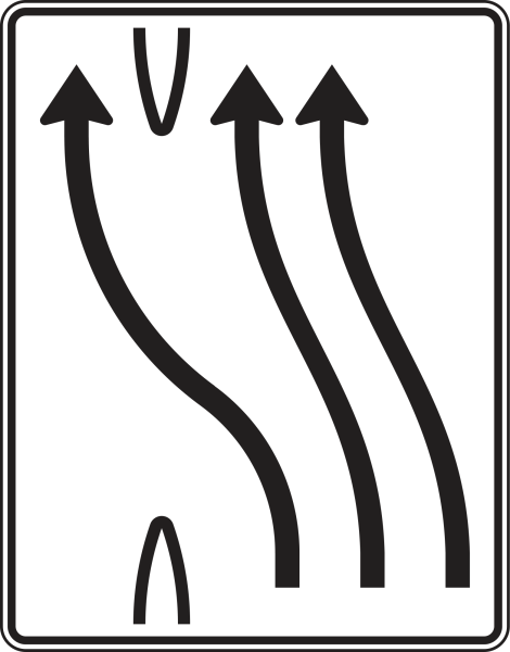 Überleitungstafel nach Zeichen 501-14