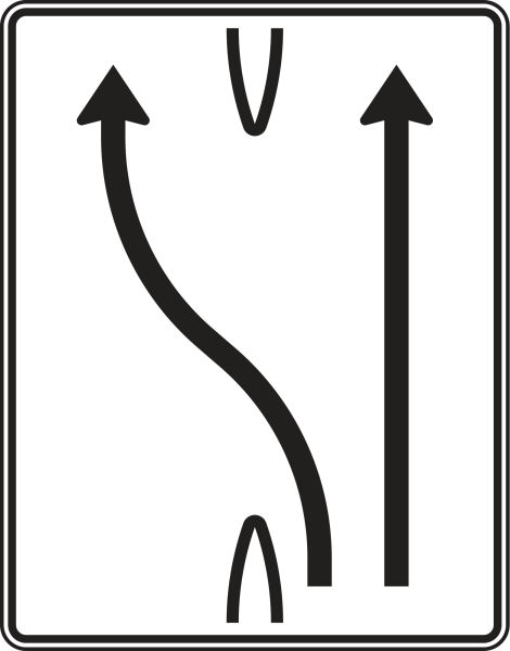 Überleitungstafel nach Zeichen 501-16
