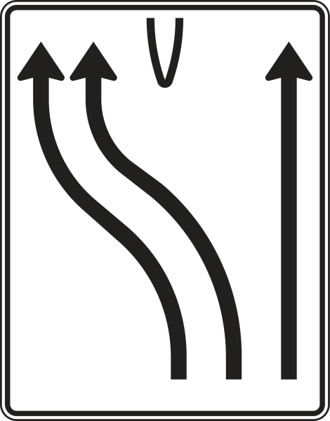 Überleitungstafel nach Zeichen 501-18