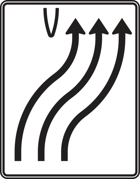 Überleitungstafel nach Zeichen 501-22