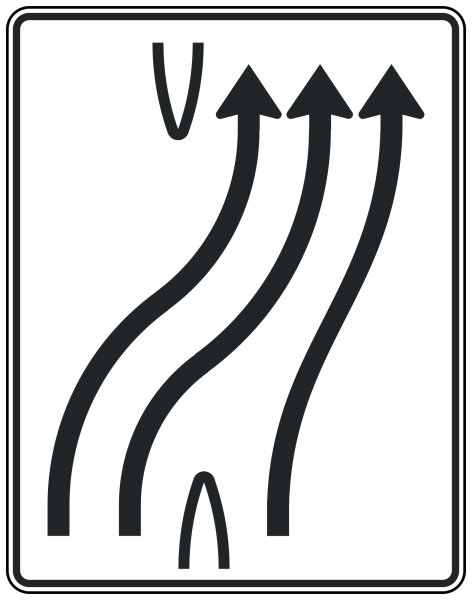 Überleitungstafel nach Zeichen 501-25