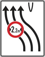 Überleitungstafel Verkehrszeichen 505-12 mit Zeichen...