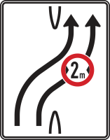 Überleitungstafel Verkehrszeichen 505-21 mit Zeichen...