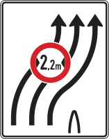 Überleitungstafel Verkehrszeichen 505-22 mit Zeichen...