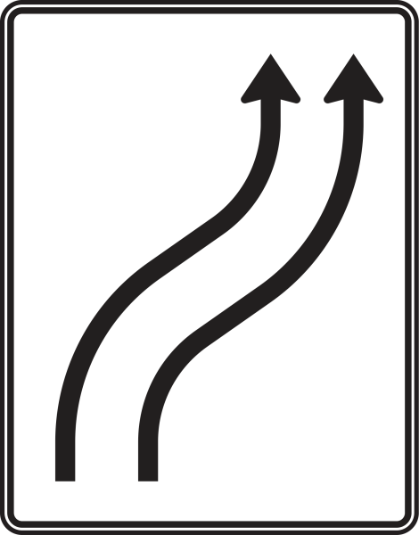 Verschwenkungstafel nach Zeichen 511-21