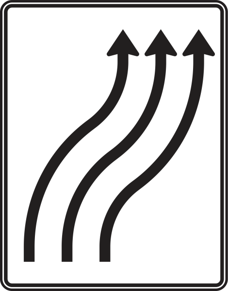 Verschwenkungstafel nach Zeichen 511-22