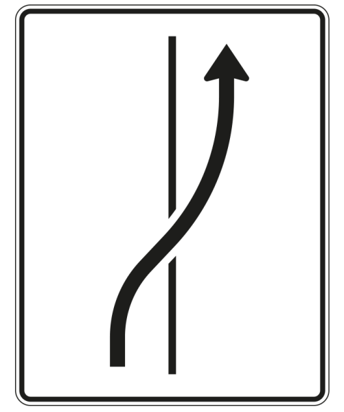 Verschwenkungstafel nach Zeichen 511-25