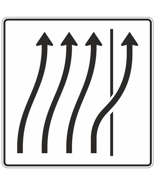 Verschwenkungstafel nach Zeichen 511-28