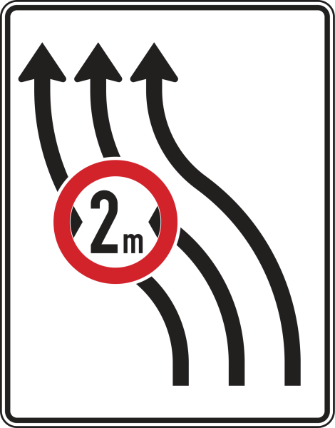 Verschwenkungstafel mit Zeichen 264