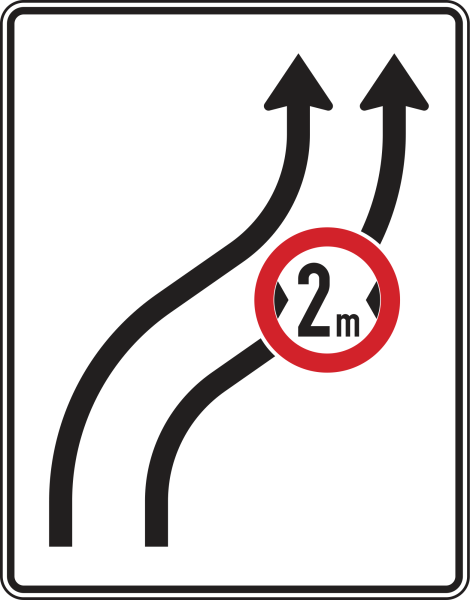 Verschwenkungstafel mit Zeichen 264