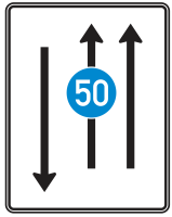 Fahrstreifentafel mit Zeichen 275